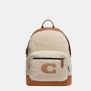 Coach Cream and Tan Backpack